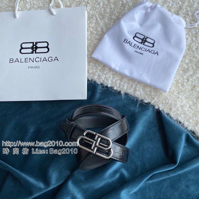 Balenciaga女士皮帶 巴黎世家BB經典logo扣腰帶 巴黎世家小牛皮皮帶  jjp1139